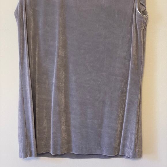 Y2K Vintage Caron Components USA metallic 2 piece set skirt tank top silver - Picture 5 of 16